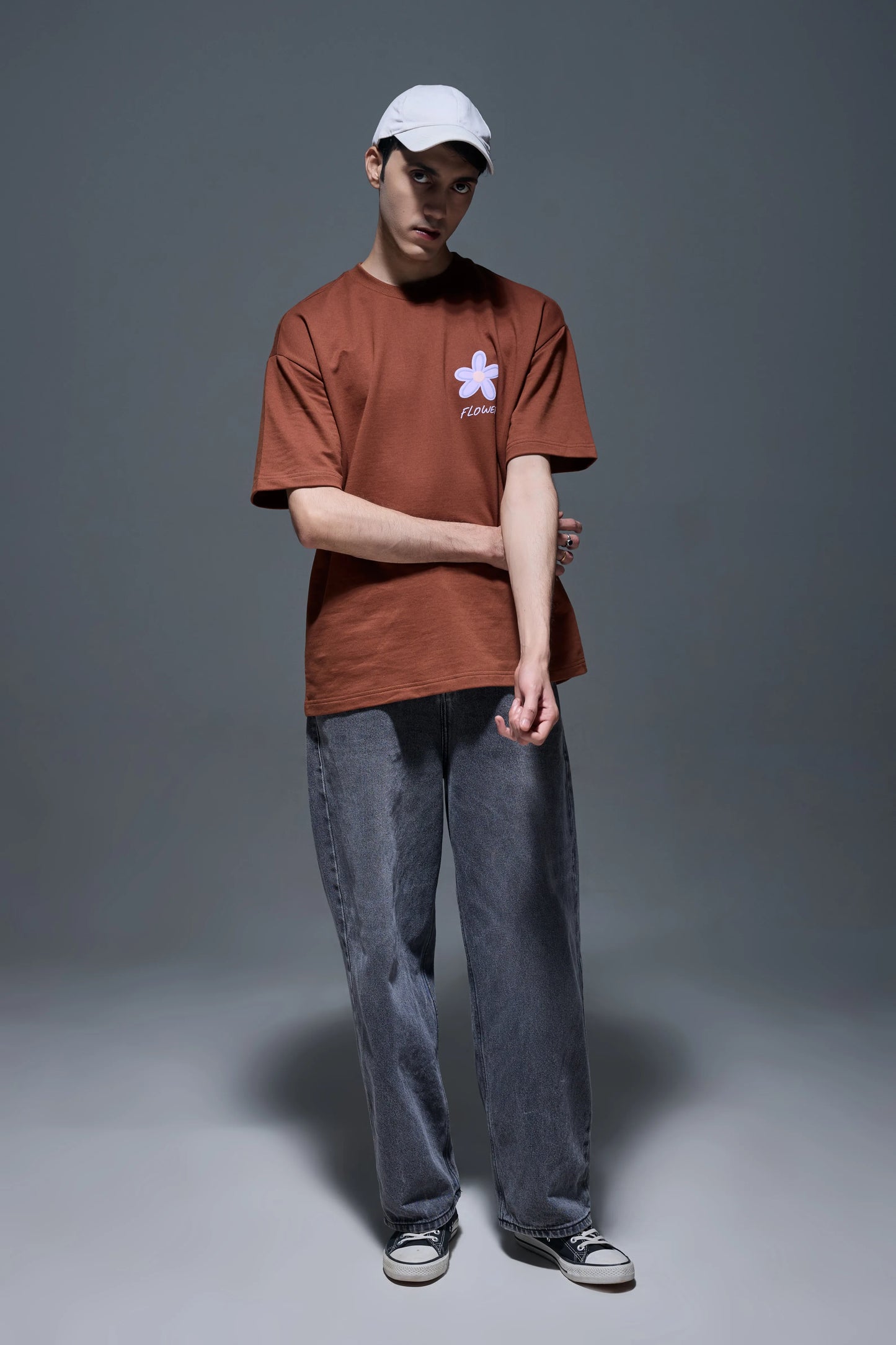 BROWN QUIET FLORA TEE (unisex)