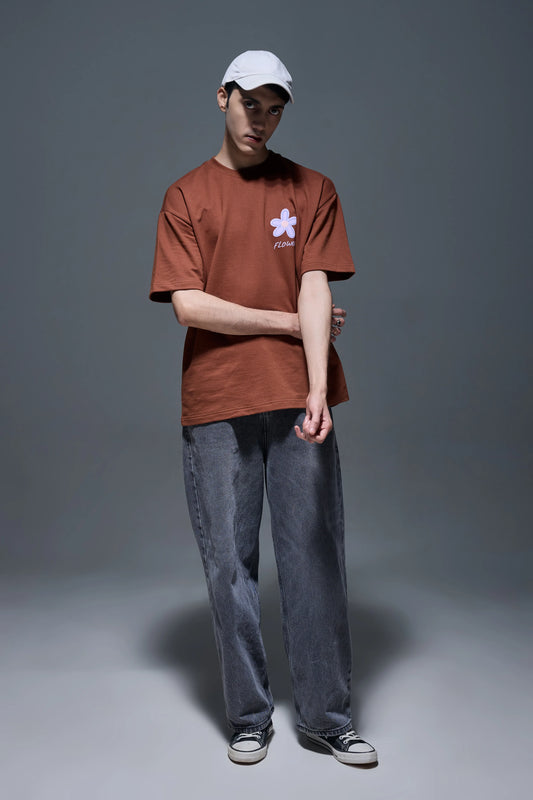 BROWN QUIET FLORA TEE (unisex)