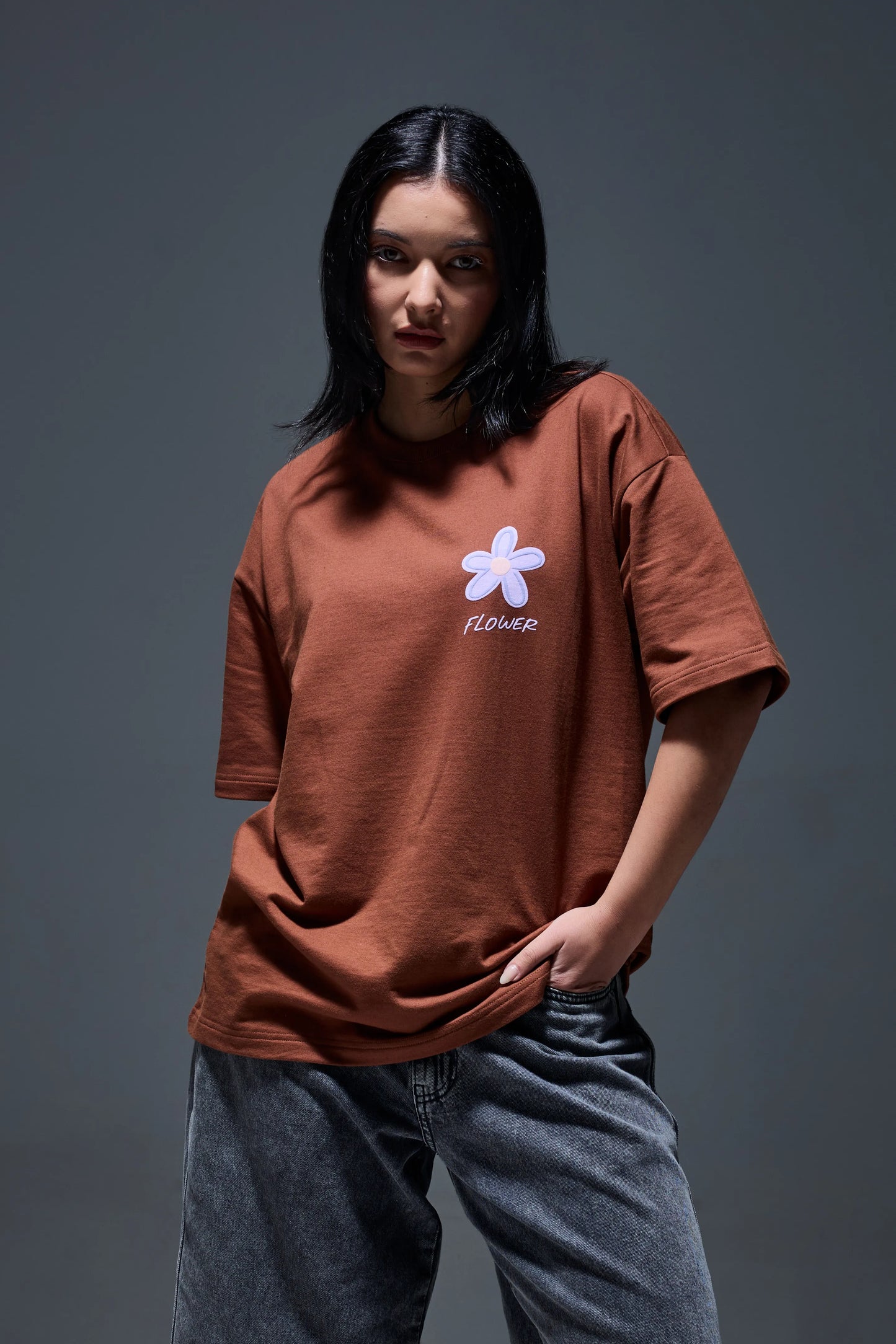 BROWN QUIET FLORA TEE (unisex)